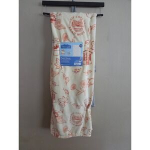 Gilmore Girls Plush Throw Blanket Cream New Stars Hollow Coffee Books
